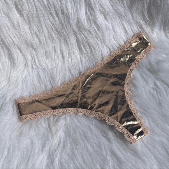 3/$30 NWT Metallic Victoria’s Secret Thong - Picture 2 of 4